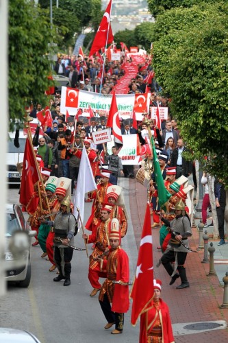 İşte Alanya'daki Afrin yürüyüşünden muhteşem kareler