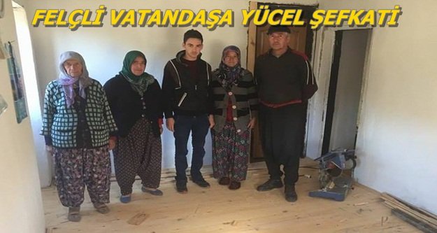 Çöken evini belediye yeniden yaptı