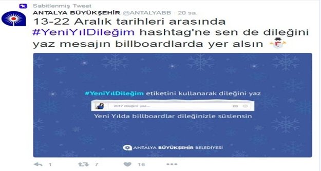 Yeni yıl mesajları billboardlarda