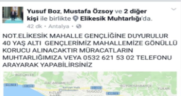 Muhtardan Alanya'yı şok eden paylaşım