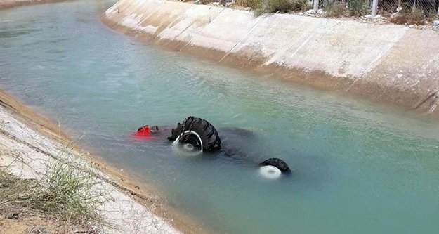 Traktör su kanalına devrildi: 1 ölü