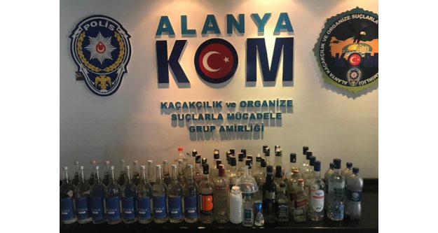 Alanya'da kaçak içki ele geçirildi