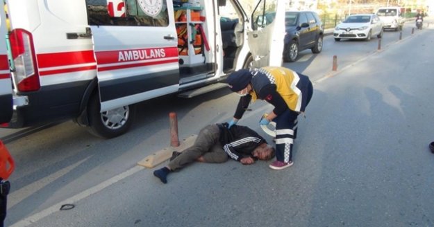 Alkollü ve kasksız motosiklet sürücüsü ölümden döndü