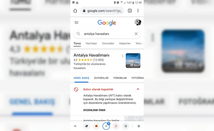 Google’dan Antalya Havalimanı skandalı