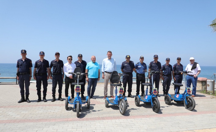 Alanya'da bisikletli jandarma işbaşında