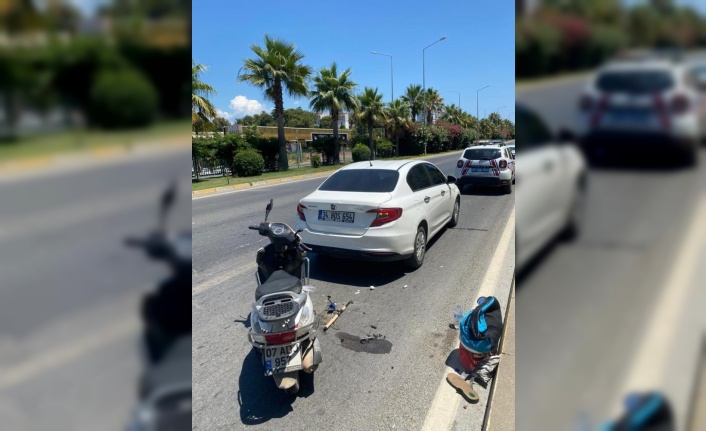 Alanya'da otomobil ile motosiklet çarpıştı: 1 yaralı