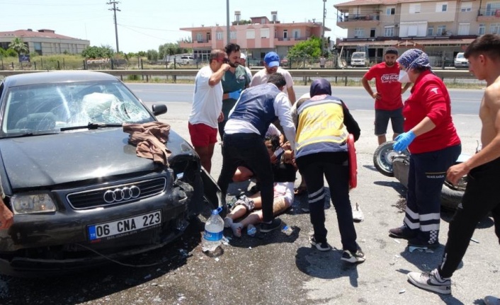 Kask takmayan sürücü ölümden döndü