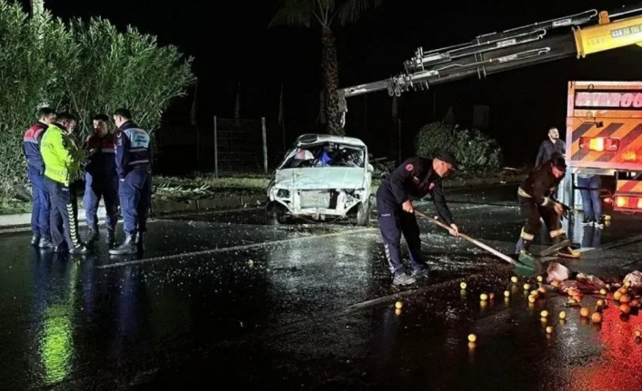 Alanya'da tünelde korkutan kaza