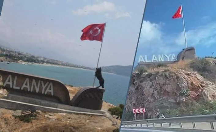 Alanya'da Bayrak Tutan Bozkurt Heykelinin kaldırılmasına tepki