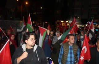 Alanya'da Gazze'ye destek yürüyüşü
