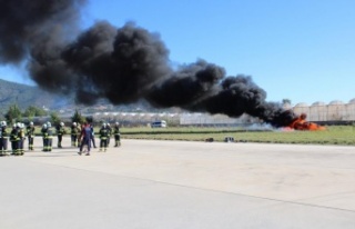Gazipaşa Havalimanı'nda yangın tatbikatı