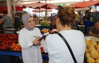 Alanya Belediyesi pazarda anket yapıyor